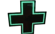 Светодиодный аптечный крест MEVY зелёный двухсторонний 104х104см